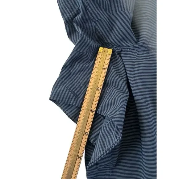 Mountain HardWear Railay Romper Womens Small Blue Striped Shorts Mesh Back - Picture 13 of 16